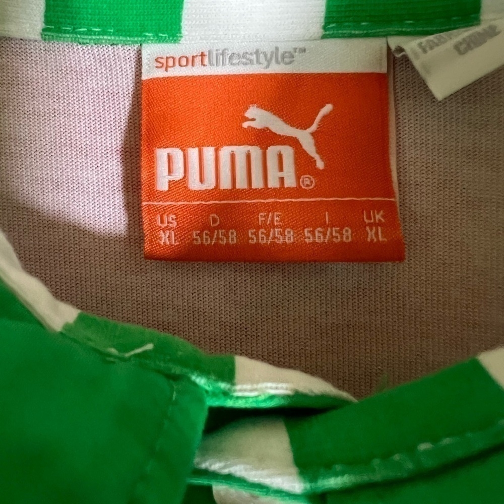 NWOT PUMA performance colorful polo green white striped rainbow sz XL streetwear - Picture 7 of 8